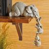 JTZXJJX 3pcs/Set Cute Elephant Decor Statue, Mother and Two Babies Hanging Ornament Figurines for Living Room, Bedroom Home Decor, Hand-Painted Collection Animal Resin Sculpture for Xmas view 1