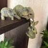 JTZXJJX 3pcs/Set Cute Elephant Decor Statue, Mother and Two Babies Hanging Ornament Figurines for Living Room, Bedroom Home Decor, Hand-Painted Collection Animal Resin Sculpture for Xmas view 2