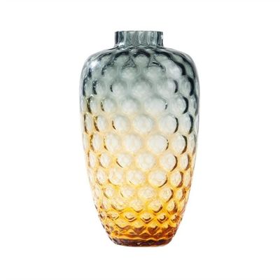 KIZQYN Decoration Vase Simple Modern Light and Luxurious Gradient Color Glass Vase Indoor Living Room Tabletop Decoration Handmade Flower Vase Multi-Purpose Decorative (Size : B)