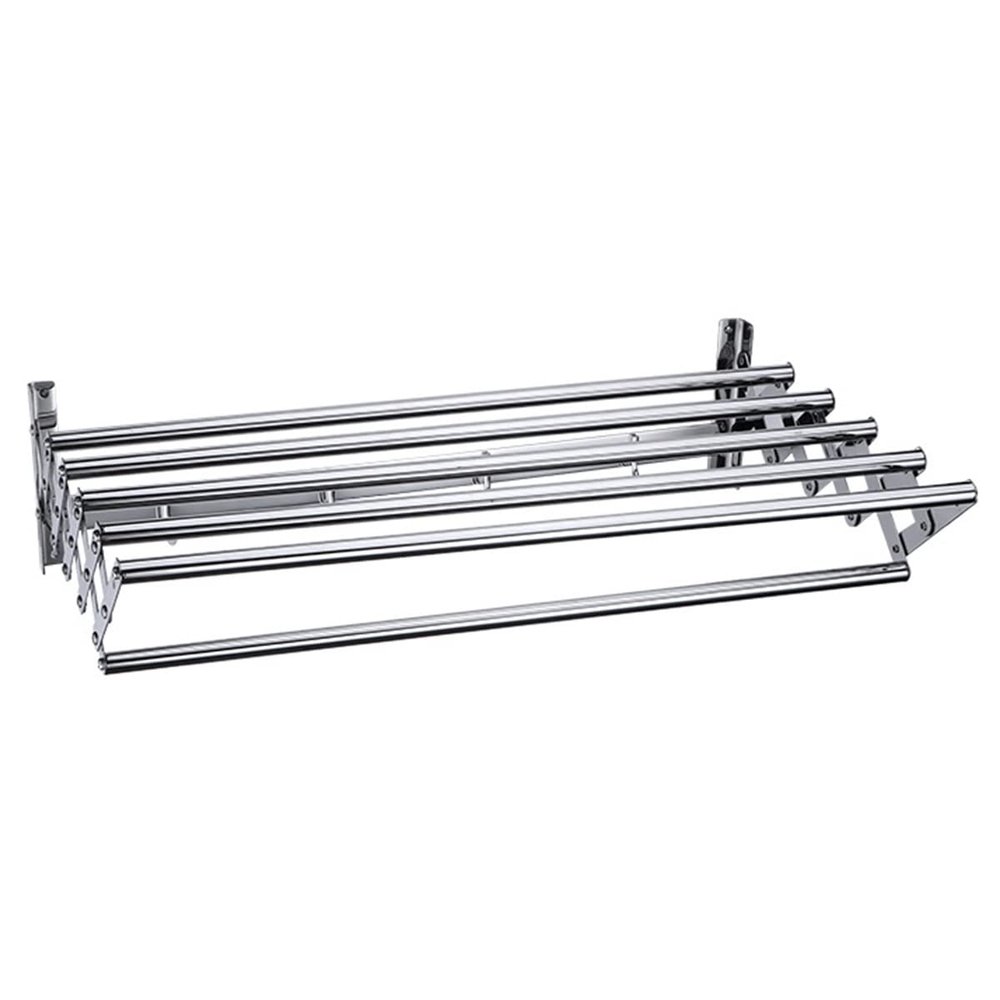 Stainless Steel Wall Mounted Hooks Retractable Airer, Space Saver Compact Sleek Design (Require Drilling) (Size : 6014.5cm) (60m)