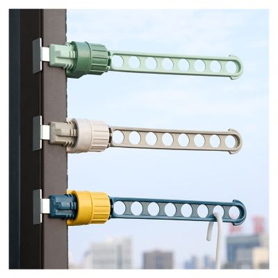 Hanging Clothes Drying Rack Hook, Portable Travel Clothes Towel Rack, for Student Dormitory Indoor Balcony Window Frame, 3pcs (OneColor 33.8x5cm)