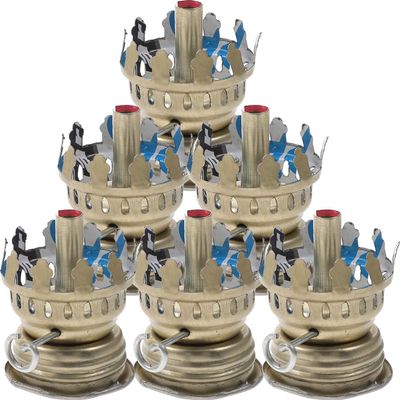 FOMIYES 6pcs Kerosene Oil Lamp Wick Holder Replacement Oil Lamp Burner for Emergency Lighting Fits Bottle Openings Creative Design for Antique