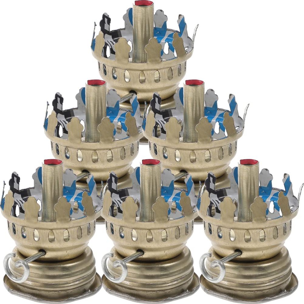 FOMIYES 6pcs Kerosene Oil Lamp Wick Holder Replacement Oil Lamp Burner for Emergency Lighting Fits Bottle Openings Creative Design for Antique