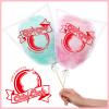 Geyee 500 Pcs Cotton Candy Bags with Ties Cotton Candy with Print Clear Large Carnival for Party and Kitchen, 11.8 x 17.7 Inch view 3