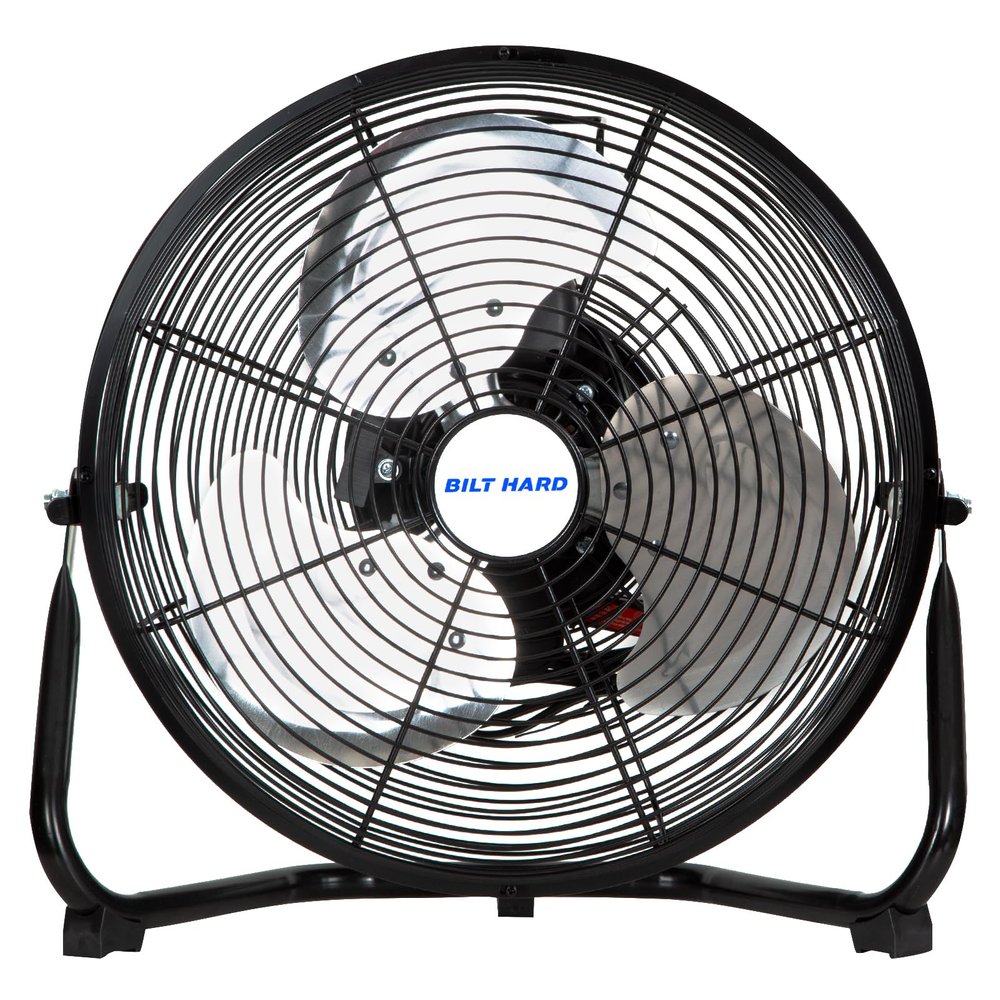 BILT HARD 12" 3-Speed High Velocity Heavy Duty Metal Floor Fan, 1680 CFM, 180-Degree Tilt, Powerful Airflow Fan for Home, Bedroom, Residential Use