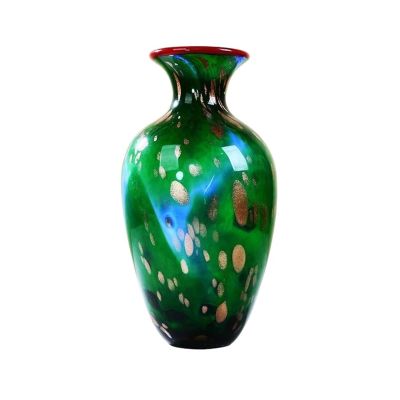 KIZQYN Decoration Vase Green Gilded Vase Light Luxury Modern Living Room Porch TV Cabinet Decorative Table Vase Ornaments Multi-Purpose Decorative