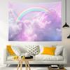 LB Pink Colorful Cloud Tapestry Wall Hanging Aesthetic Fantasy Rainbow Sky Natural Landscape Wall Tapestry for Girls Kids Bedroom Living Room Dorm 60x40 Inches view 3