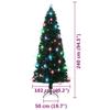 vidaXL 8ft Green Artificial Christmas Tree with Stand - Fiber Optic and LED Lights, 380 Branches, Snow-Covered Tips, Economical, Easy Assembly, Indoor & Outdoor view 3