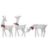 vidaXL Silver Christmas Reindeer Family Decoration with Red Bows and Cold White Lights - Fabric and Steel Christmas Ornaments view 3