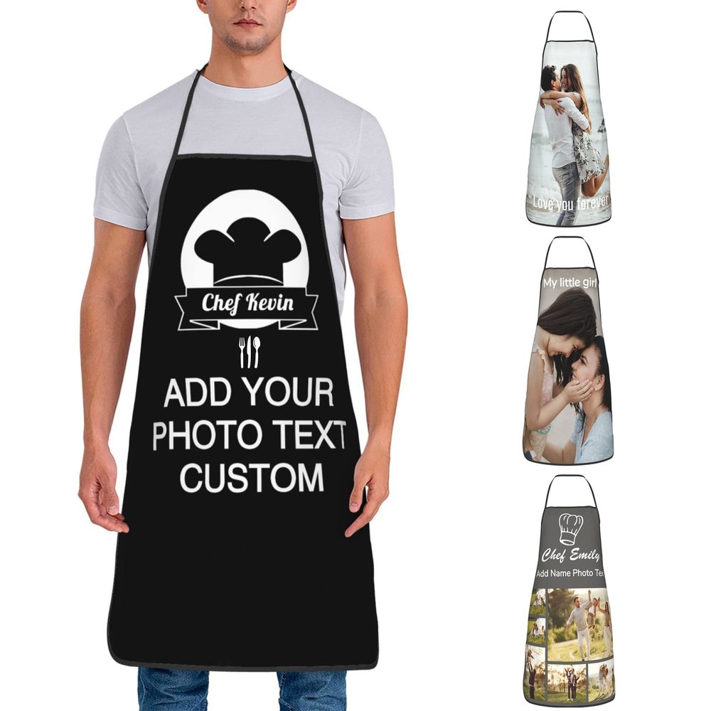 AXKEUDO Customize Apron with Your Text Here for Mother's Day Birthday Christmas Gifts Personalized Kitchen Aprons Kiwi