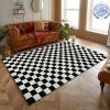 Seavish Checkered Rug, 5x8 Ft Black and White Rug, Retro Moroccan Checkerboard Rugs, Lightweight Outdoor Washable Area Rug, Rustic Floor Carpet Decor for Living Room Bedroom Dining Room Patio view 1