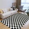 Seavish Checkered Rug, 5x8 Ft Black and White Rug, Retro Moroccan Checkerboard Rugs, Lightweight Outdoor Washable Area Rug, Rustic Floor Carpet Decor for Living Room Bedroom Dining Room Patio view 3