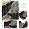 Nkzply 4 Pcs Black Marble Shower Curtain Gold Bathroom Sets with Shower Curtain and Rugs Modern Abstract Grey Shower Curtain Set Bathroom Rug Set Bathroom Decor Accessories with Hooks Toilet Lid Cover view 4