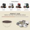 Reusable V ERTUO Capsule Lids 3 Pcs + EMPTY V ertuo Pods-80+150+230ml Each 6 Pcs Compatible With Vertuo Coffee Maker, BENFUCHEN Reusable Silicone Cap For nes presso V ertuo Reusable Pods Kit view 2