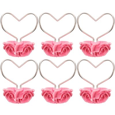 Rose Shower Curtain Hooks 12pcs Decorative Hangers Heavy Duty for Shower Curtain and Rings