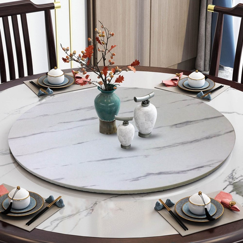 360 Wood Serving Tray, 80/90/100cm Round Rotating Serving Plate, Dining Table Organizer Tray, Home Dining Turntable, Rotating Serving Board, Easy To Share Food, Smooth Rotation (Color : B, Size : 6