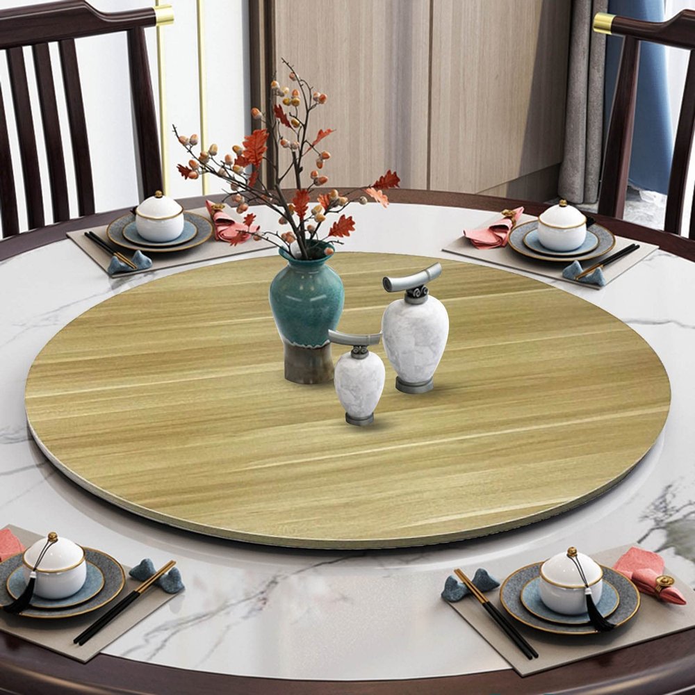 360 Wood Serving Tray, 80/90/100cm Round Rotating Serving Plate, Dining Table Organizer Tray, Home Dining Turntable, Rotating Serving Board, Easy To Share Food, Smooth Rotation (Color : F, Size : 7