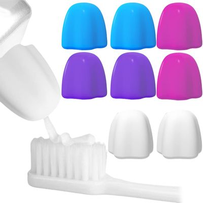 8Pcs Silicone Self Closing Toothpaste Dispenser Toothpaste Caps Mess Free Toothpaste Squeezer Lids for Bathroom Hygiene for Kids and Adults No Mess No Waste