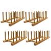 INNERNEED Bamboo Wooden Plate Racks Dish Stand Holder Kitchen Storage Cabinet Organizer for Dish/Plate/Bowl/Cup/Pot Lid/Cutting Board (Pack of 4) view 1