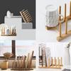 INNERNEED Bamboo Wooden Plate Racks Dish Stand Holder Kitchen Storage Cabinet Organizer for Dish/Plate/Bowl/Cup/Pot Lid/Cutting Board (Pack of 4) view 2