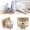 INNERNEED Bamboo Wooden Plate Racks Dish Stand Holder Kitchen Storage Cabinet Organizer for Dish/Plate/Bowl/Cup/Pot Lid/Cutting Board (Pack of 4) view 3