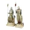 Set 2 Knights Crusaders Soldiers Cast Stone Statue Sculpture view 2