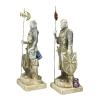 Set 2 Knights Crusaders Soldiers Cast Stone Statue Sculpture view 3