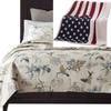Brandream Beige Quilts Queen Size Coverlet Set Birds Bedding Set Cotton Quilted Bedspreads Winter Bed Set view 1
