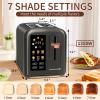 SEEDEEM Toaster 2 Slice, Touch Control Stainless Toaster LCD Display, 50% Faster Heating Speed, 1.4'' Wide Slots, More Timer Functions, Removable Crumb Tray, 1350W, Dark Metallic view 2