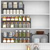 Redrubbit Expandable Cabinet Storage Shelf, Adjustable Height Steel Metal Kitchen Counter Organizers Shelves Spice Rack for Kitchen Pantry Bathroom Cupboard Desk Home Office, Black-2 Pack view 4