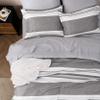 Bedsure Queen Comforter Set 7 Pieces, Frost Grey Striped Bedding Set for All Seasons, Reversible, Cationic Dyeing Bed in a Bag with Comforter, Sheets, Pillowcases & Shams view 3
