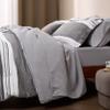 Bedsure Queen Comforter Set 7 Pieces, Frost Grey Striped Bedding Set for All Seasons, Reversible, Cationic Dyeing Bed in a Bag with Comforter, Sheets, Pillowcases & Shams view 4