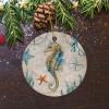 Bomehhjuli Hippocampus Christmas Ornament Ocean Life Ceramic Keepsake 3.2 Inch Two Side Printed Artistic Hanging for Home Room Decoration Christmas Winter Wonderland Holiday Housewarming Gift view 4