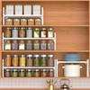 Redrubbit Expandable Cabinet Storage Shelf, Adjustable Height Steel Metal Kitchen Counter Organizers Shelves Spice Rack for Kitchen Pantry Bathroom Cupboard Desk Home Office, White-2 Pack view 2