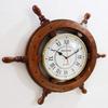 Antique Marine 18" Wooden Ship Wheel Clock Nautical Wall Clock Home Decor view 2