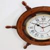 Antique Marine 18" Wooden Ship Wheel Clock Nautical Wall Clock Home Decor view 4