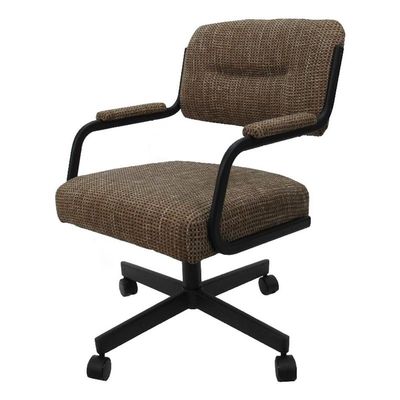 Tobias Designs Inc. Swivel Metal Caster Dining Chair M-110 - Checkered - Grey
