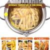 Deep Fryer Pot,Oxydrily Japanese Tempura Deep Fryer Stainless Steel Frying Pot With Thermometer view 2