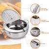 Deep Fryer Pot,Oxydrily Japanese Tempura Deep Fryer Stainless Steel Frying Pot With Thermometer view 3