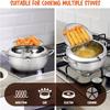 Deep Fryer Pot,Oxydrily Japanese Tempura Deep Fryer Stainless Steel Frying Pot With Thermometer view 4
