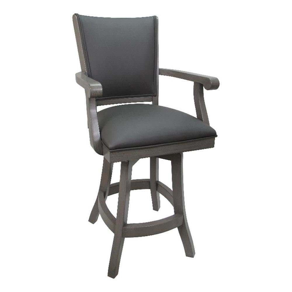 Tobias Designs Inc. Coco Swivel Extra Tall 34" Wood Bar Stool with Arms