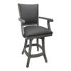 Tobias Designs Inc. Coco Swivel Extra Tall 34" Wood Bar Stool with Arms view 1