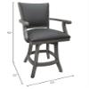Tobias Designs Inc. Coco Swivel Extra Tall 34" Wood Bar Stool with Arms view 2