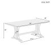 78" Farmhouse Dining Table, Wooden Rectangular Kitchen Table for 8, Dining Room Table with Rubber Wood Leg, Easy Assembly, for Living Room, Dining Room, Home and Office view 2