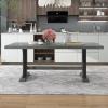 78" Farmhouse Dining Table, Wooden Rectangular Kitchen Table for 8, Dining Room Table with Rubber Wood Leg, Easy Assembly, for Living Room, Dining Room, Home and Office view 4