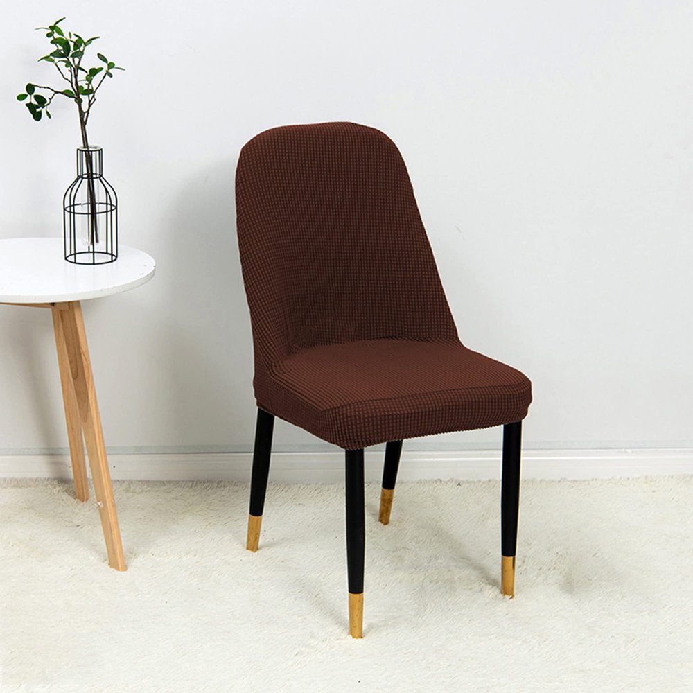 VIKAUL Chair Covers Set of 4 Dining Chair Seat Covers Stretch Chair Protector Removable Washable Chair Slipcover for Dining Room Hotel Kitchen Wedding Banquet,Dark Coffee