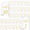 30 Sets Arch Acrylic Sign Gold Printed 1-30 Table Signs with Stands Calligraphy Clear Table Number Display Stand for Wedding Reception Event Party Restaurant Centerpieces Decor (5 x 7 Inch) view 1