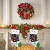 MALIIHONG Joy to The Wrold Dog Christmas Stocking Funny Australian Shepherd Dog Snowman Snowflake Custom Name Candy Gift Bags Fireplace Holiday Hanging Decor Stocking 14.4" view 3