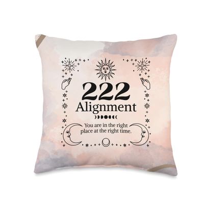 222 Alignment Numerology Lover Angel Numbers Lover Mystical Throw Pillow