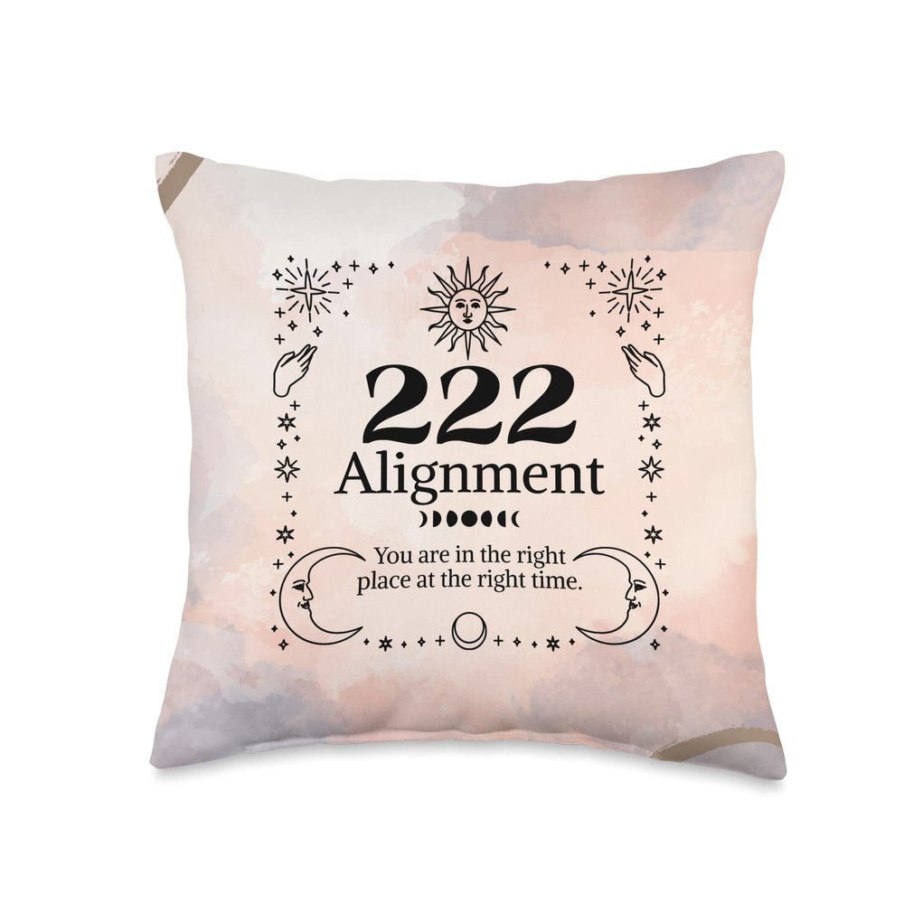 222 Alignment Numerology Lover Angel Numbers Lover Mystical Throw Pillow